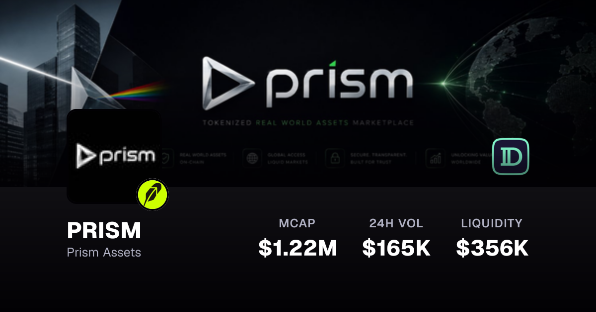 PRISM $0.0015442 -17.3% — Prism Assets on Robinhood | Defined.fi